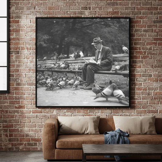Vintage Central Park Canvas Print – canvas print shown framed in a styled room