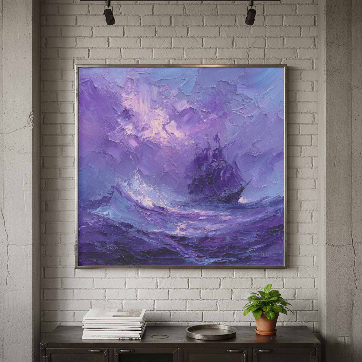 Abstract Purple Seascape Canvas Art — product image 3