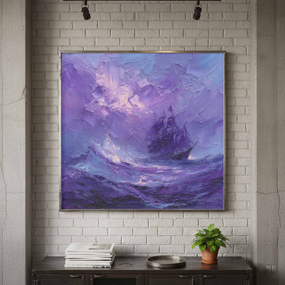 Abstract Purple Seascape Canvas Art — product image 3