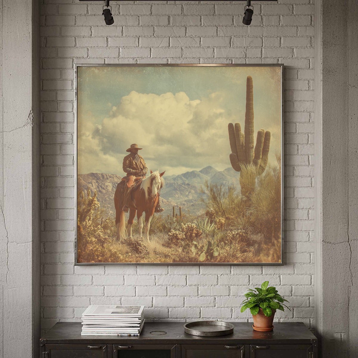 Western Cowboy Desert Canvas Wall Art — product image 3