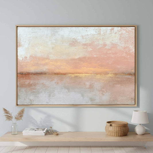 Abstract Horizon Canvas Print – canvas print shown framed in a styled room