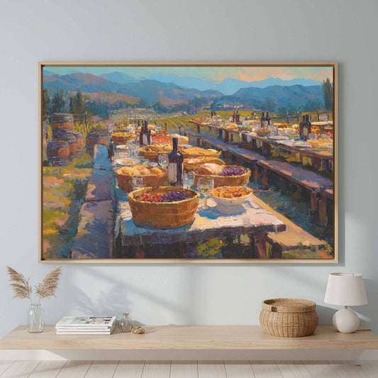 Vineyard Harvest Canvas Print – canvas print shown framed in a styled room