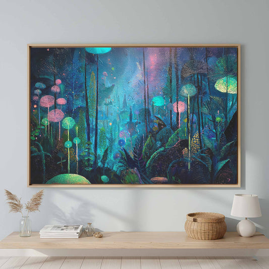 Dark Jungle Canvas Print – canvas print shown framed in a styled room