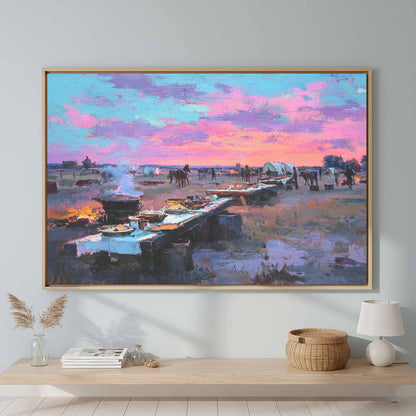 Western Frontier Canvas Print – canvas print shown framed in a styled room
