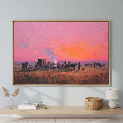 Western Chuckwagon Canvas Wall Art – styled room view 2