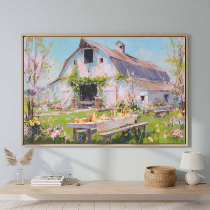 Spring Barn Wedding Canvas Print – styled room view 2