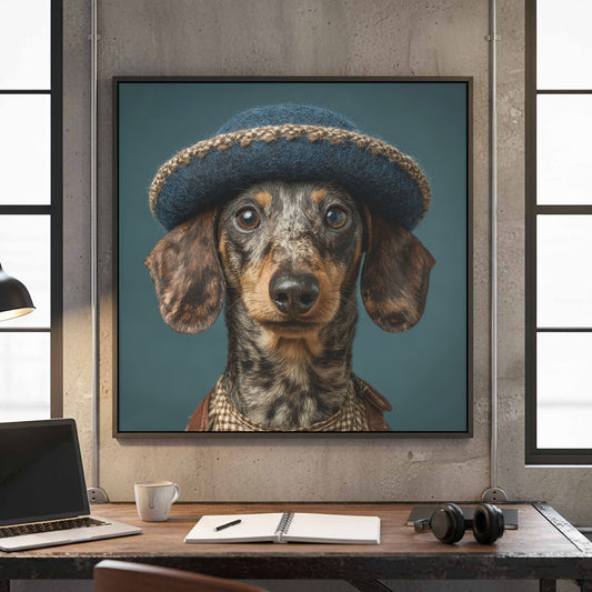 Dachshund German Hat Canvas Print — product image 1