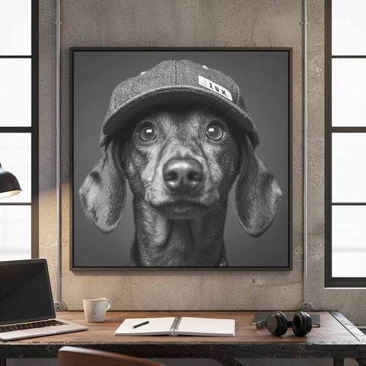 Dachshund Baseball Cap Canvas Print — product image 1