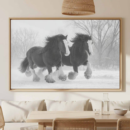 Draft Horse Canvas Print – canvas print shown framed in a styled room