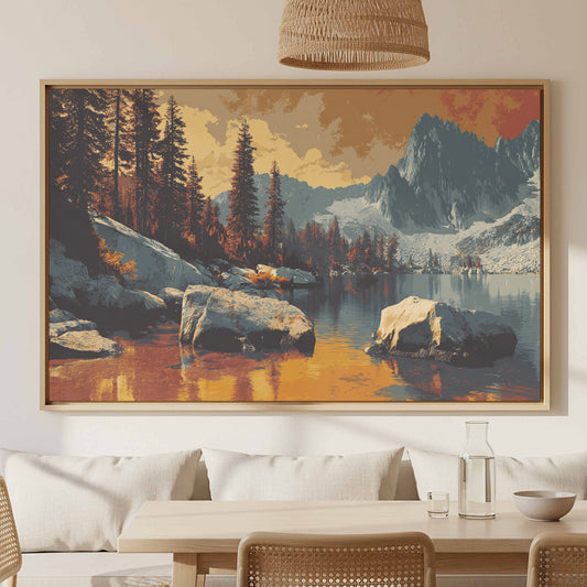 Mountain Lake Sunset Art — product image 1