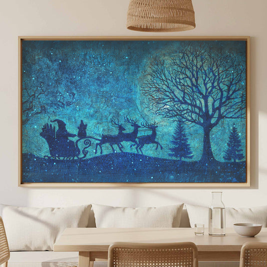 Christmas Santa Canvas Wall Art – canvas print shown framed in a styled room