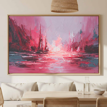 Abstract Storm Seascape Canvas Print – canvas print shown framed in a styled room