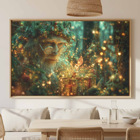 Christmas Santa Canvas Wall Art – canvas print shown framed in a styled room