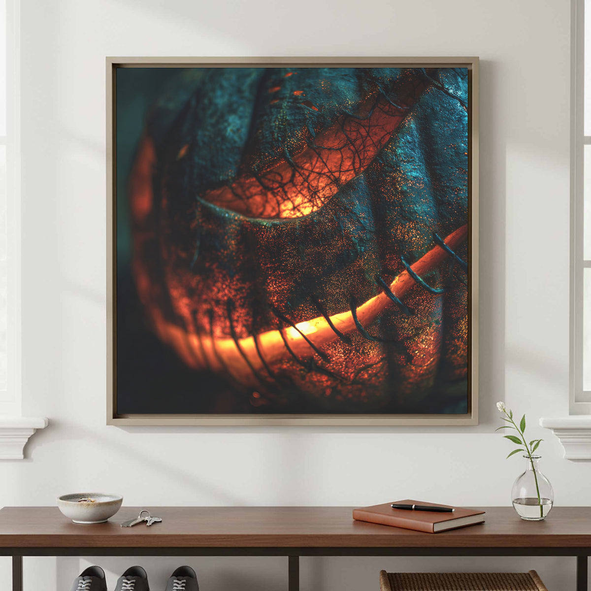 Jack-O-Lantern Halloween Canvas Print – styled room view 2