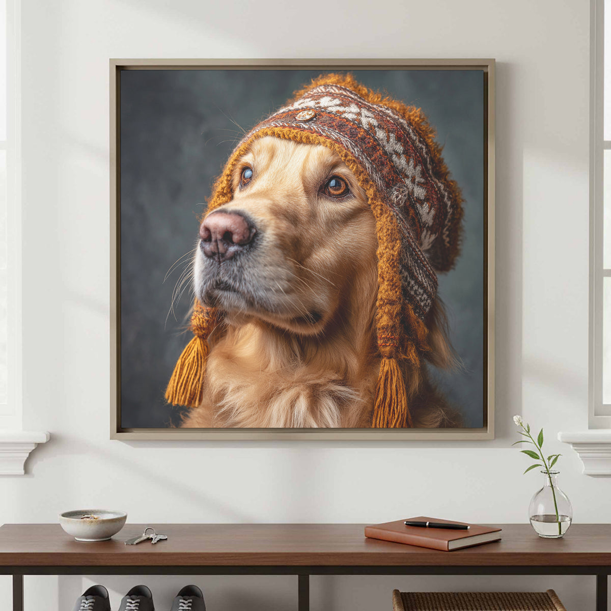 Golden Retriever German Hat Canvas Print — product image 3