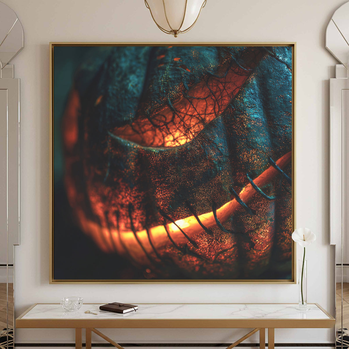 Jack-O-Lantern Halloween Canvas Print – styled room view 3