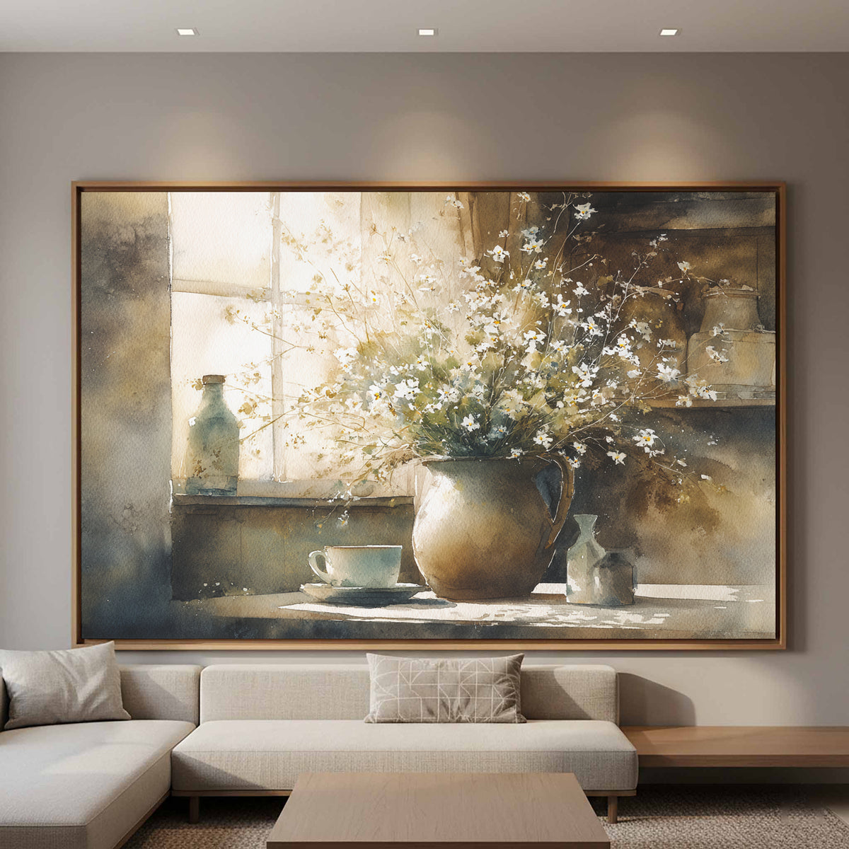 Watercolor Still Life Print – styled room view 2