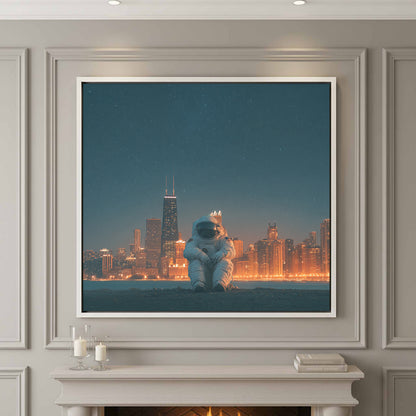 Astronaut Urban Canvas Wall Art – styled room view 2