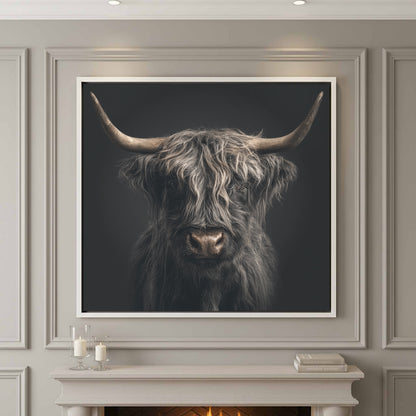 Highland Cow Canvas Print – styled room view 2
