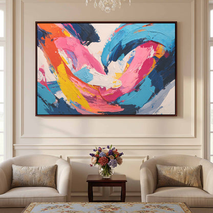 Abstract Intimate Canvas Art – styled room view 2