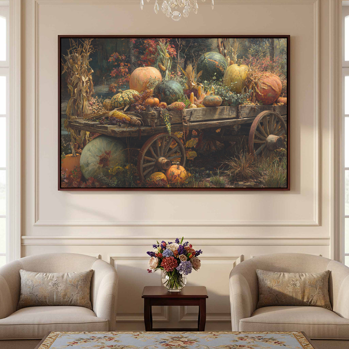 Autumn Harvest Canvas Print – canvas print shown framed in a styled room