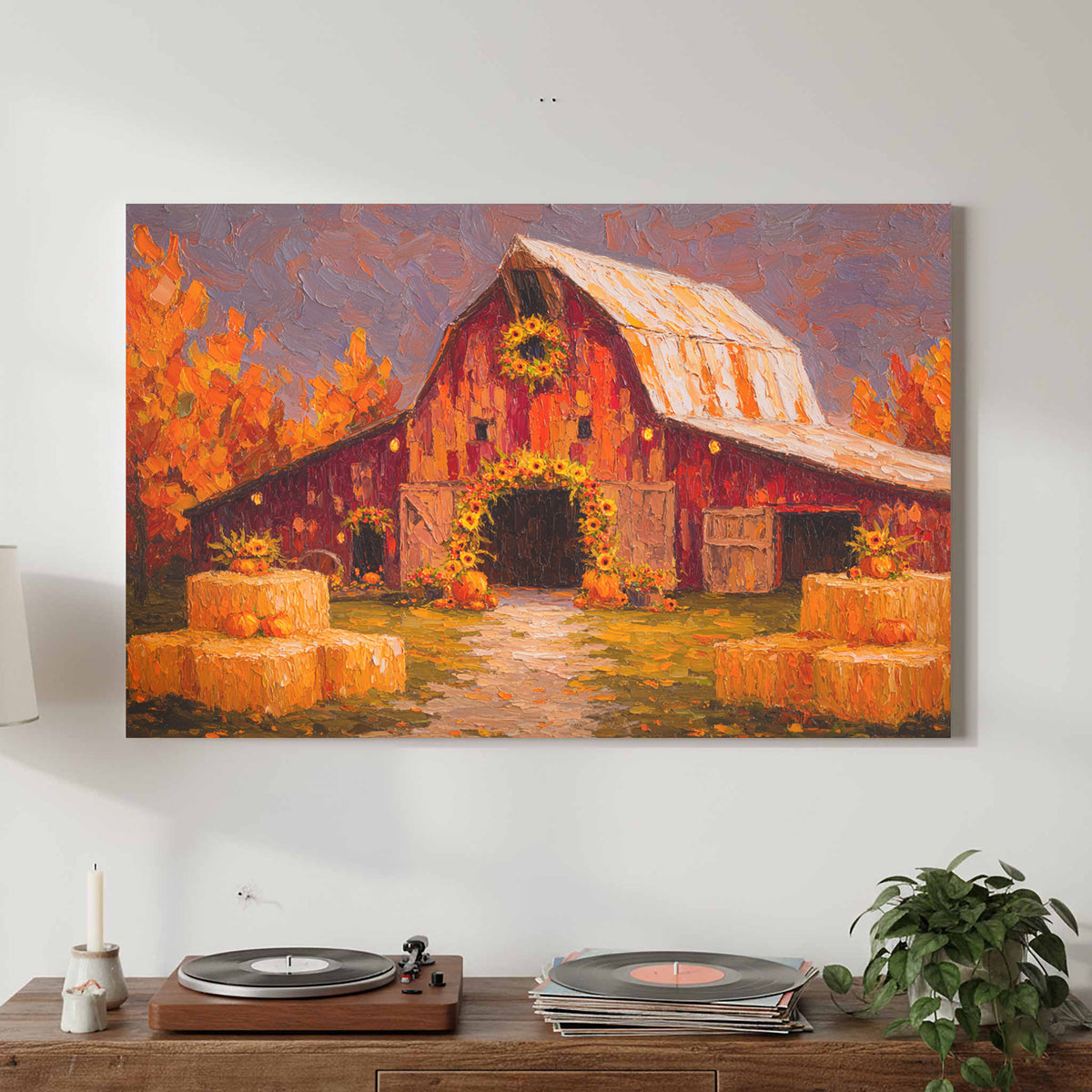 Autumn Barn Wedding Canvas Print — product image 3