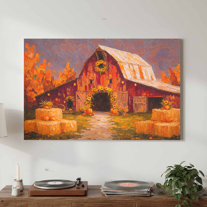 Autumn Barn Wedding Canvas Print — product image 3