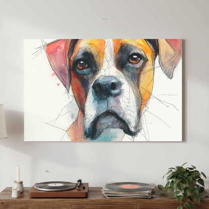 Dog Portrait Canvas Wall Art – canvas print shown framed in a styled room