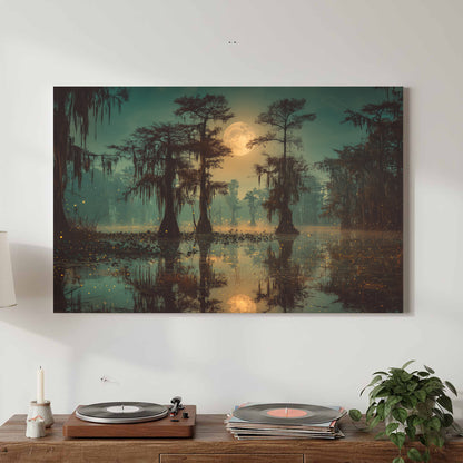 Gothic Swamp Canvas Wall Art – canvas print shown framed in a styled room