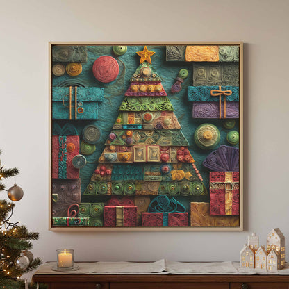 Christmas Tree Wall Art – styled room view 2