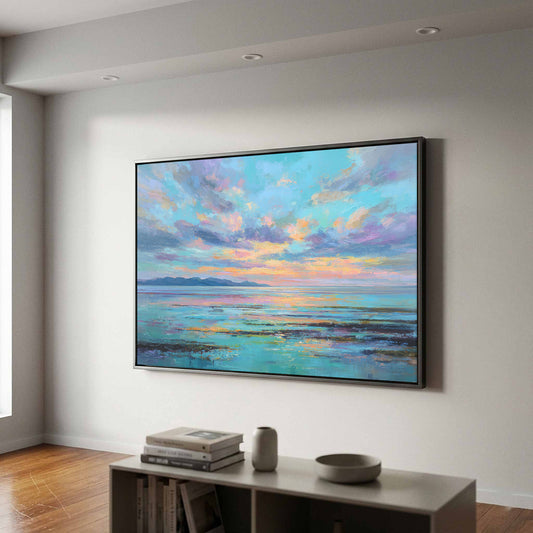 Coastal Canvas Wall Art – canvas print shown framed in a styled room