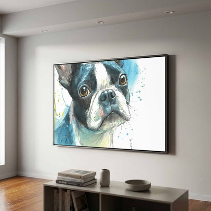 Boston Terrier Watercolor Canvas Art — product image 3