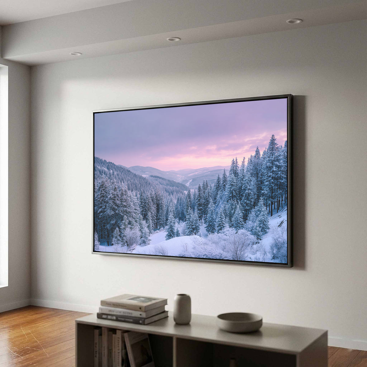 Winter Forest Canvas Print – styled room view 2