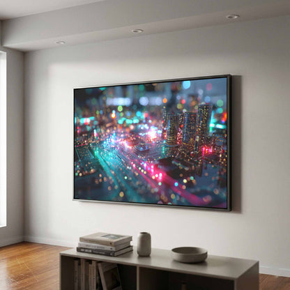 Futuristic Circuit Board City Canvas Print — product image 1