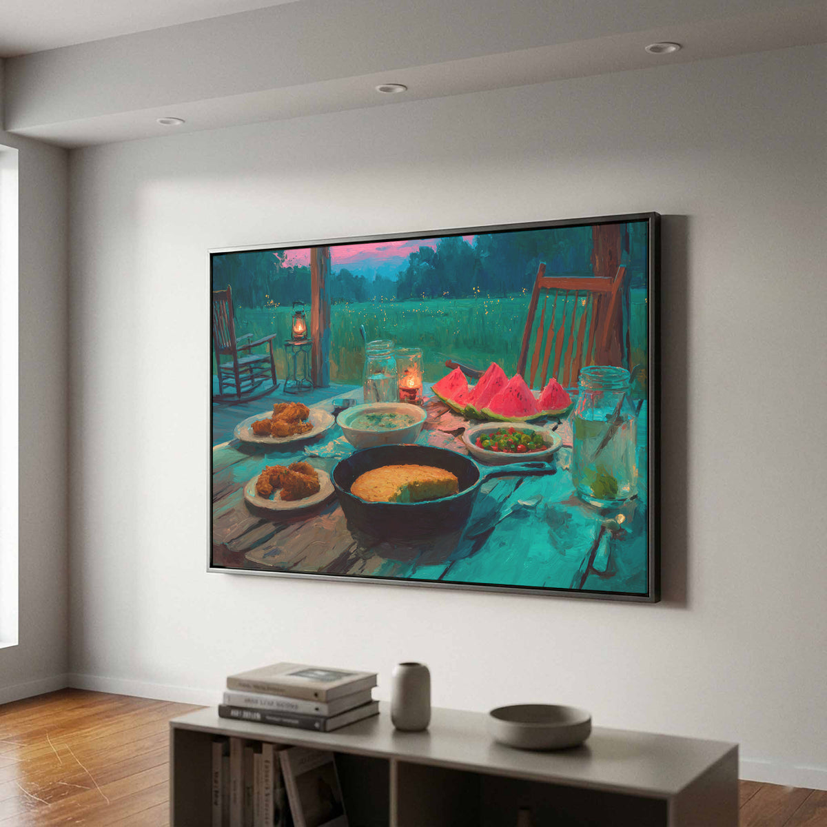 Impressionist Farmhouse Wall Art – styled room view 2