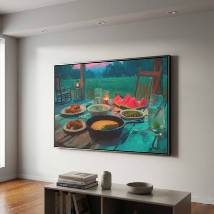 Impressionist Farmhouse Wall Art – styled room view 2