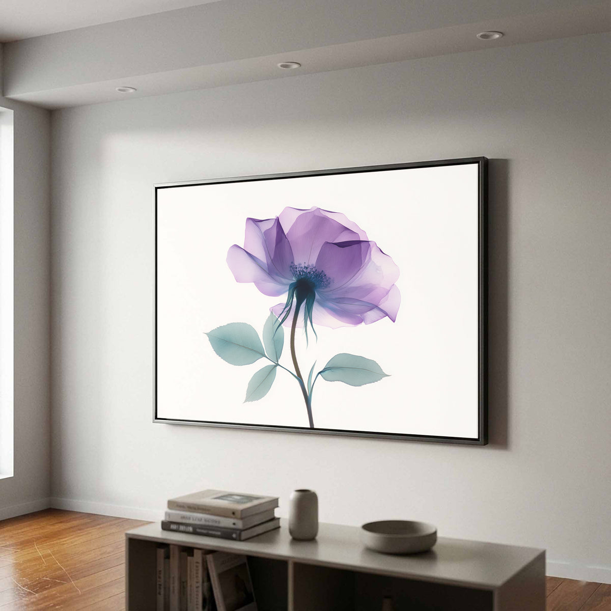 X-Ray Flower Canvas Print – styled room view 2