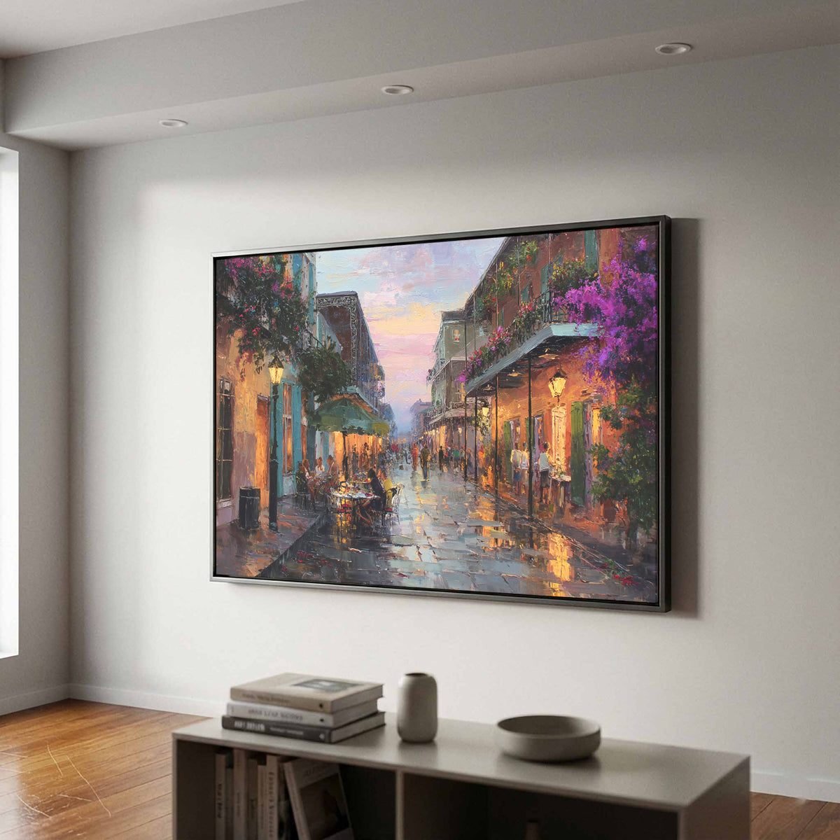 New Orleans French Quarter Canvas Print – styled room view 2