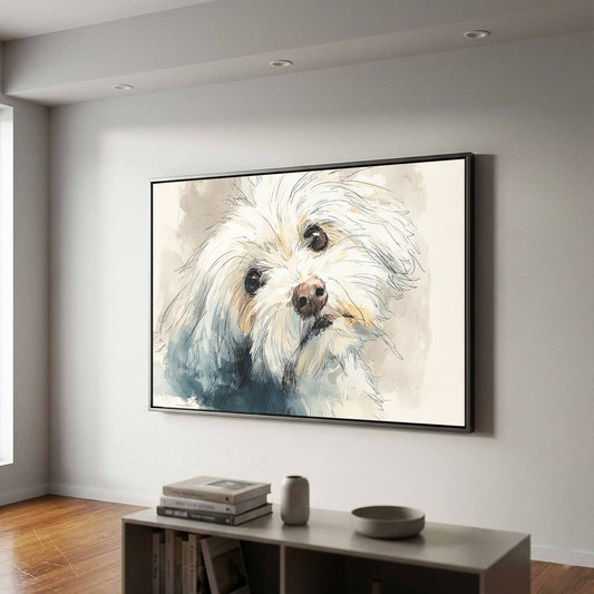 Maltese Dog Portrait Canvas Print — product image 1
