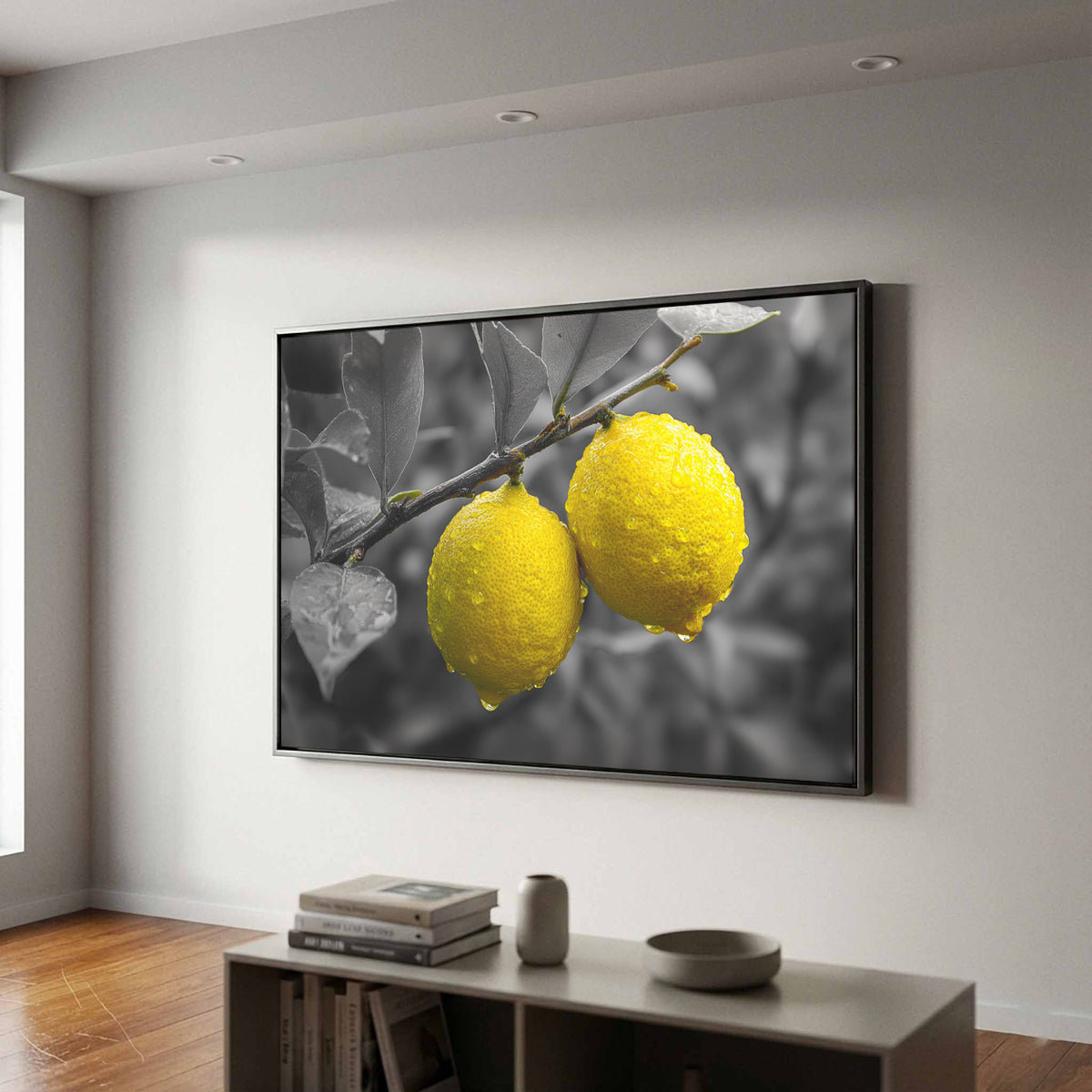 Lemon Tree Canvas Print – styled room view 2