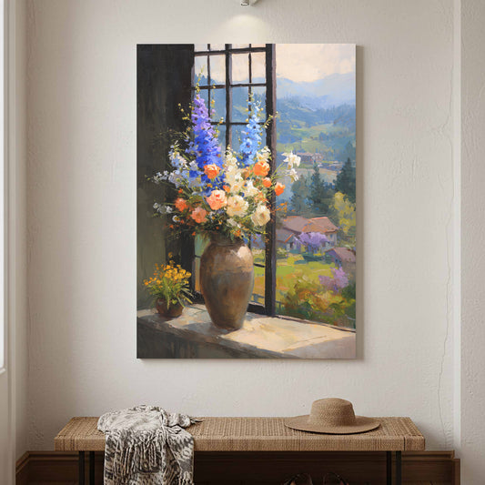 Floral Window Still Life Canvas Art — product image 1