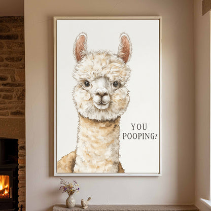 Funny Alpaca Wall Art – styled room view 2