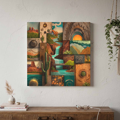 Arizona Desert Landscape Canvas Print – styled room view 2