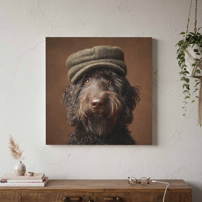 Labradoodle Dog Portrait Canvas Print – styled room view 3