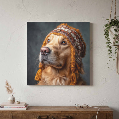 Golden Retriever German Hat Canvas Print — product image 4