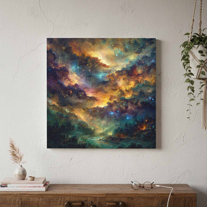 Cosmic Nebula Canvas Wall Art – styled room view 2