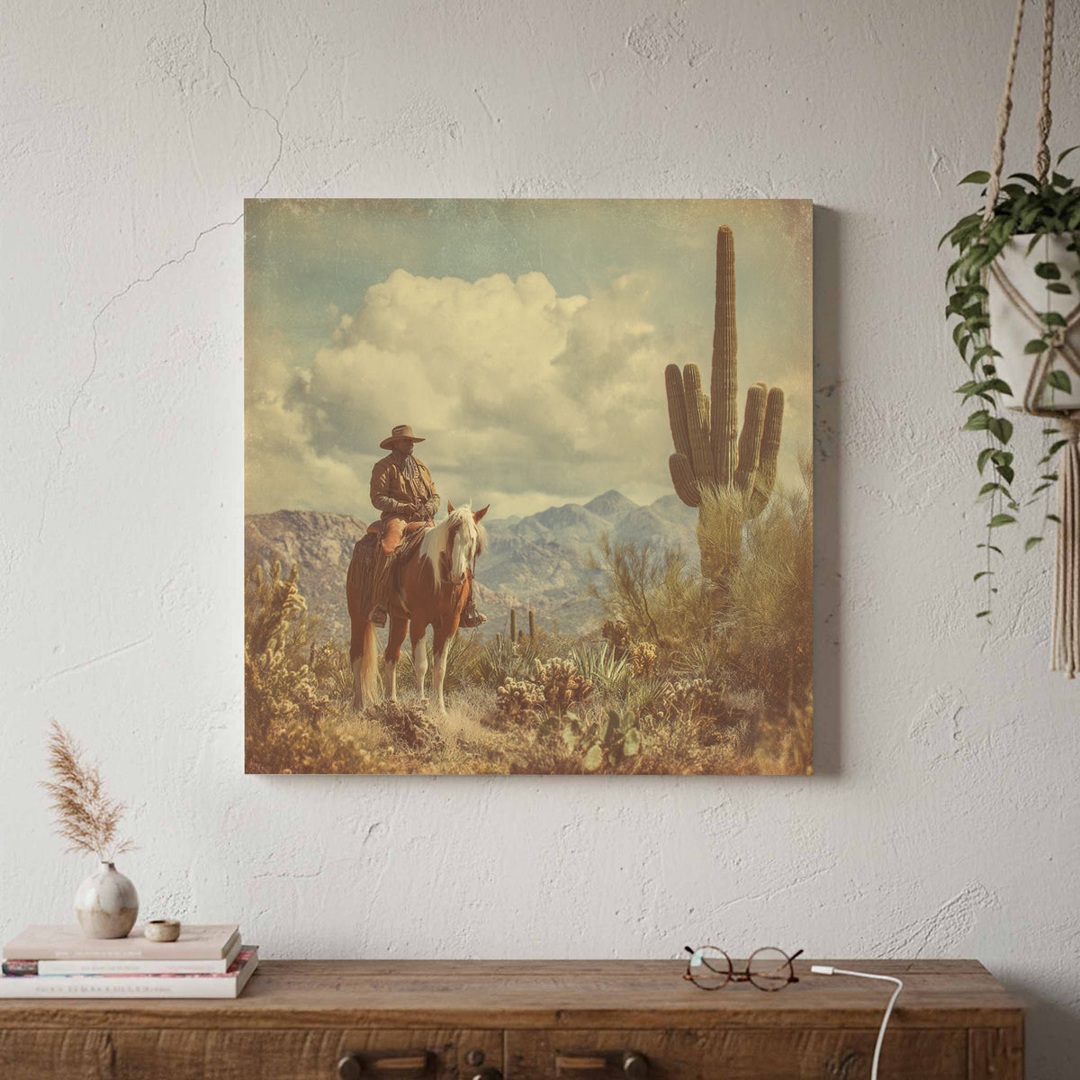 Western Cowboy Desert Canvas Wall Art — product image 4