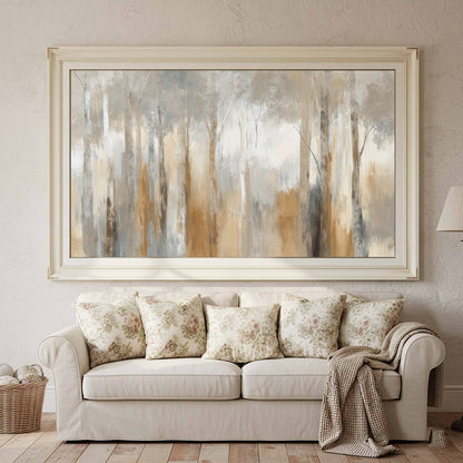Abstract Forest Canvas Wall Art – styled room view 2