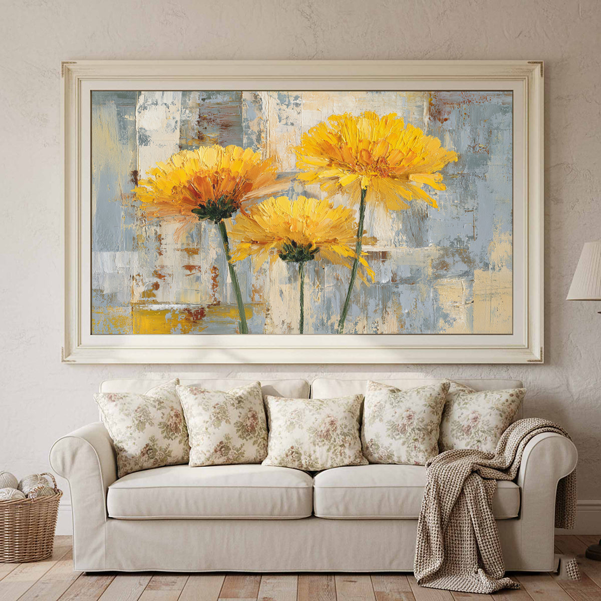 Abstract Yellow Flower Canvas Art — product image 1