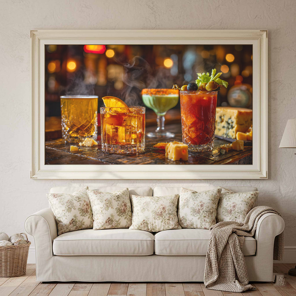 Wisconsin Tavern Cocktail Wall Art – styled room view 2